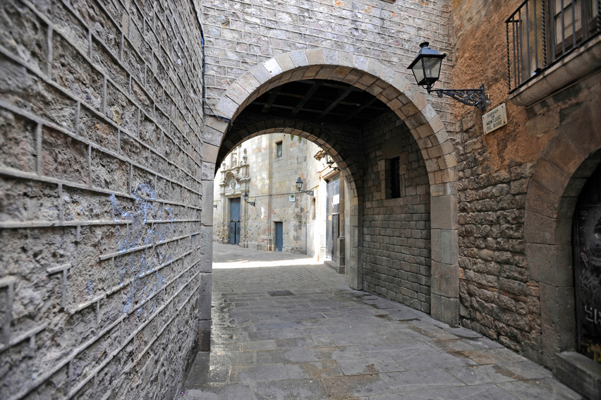 Barcelona, Spain - Barrio Gotico Street Scene